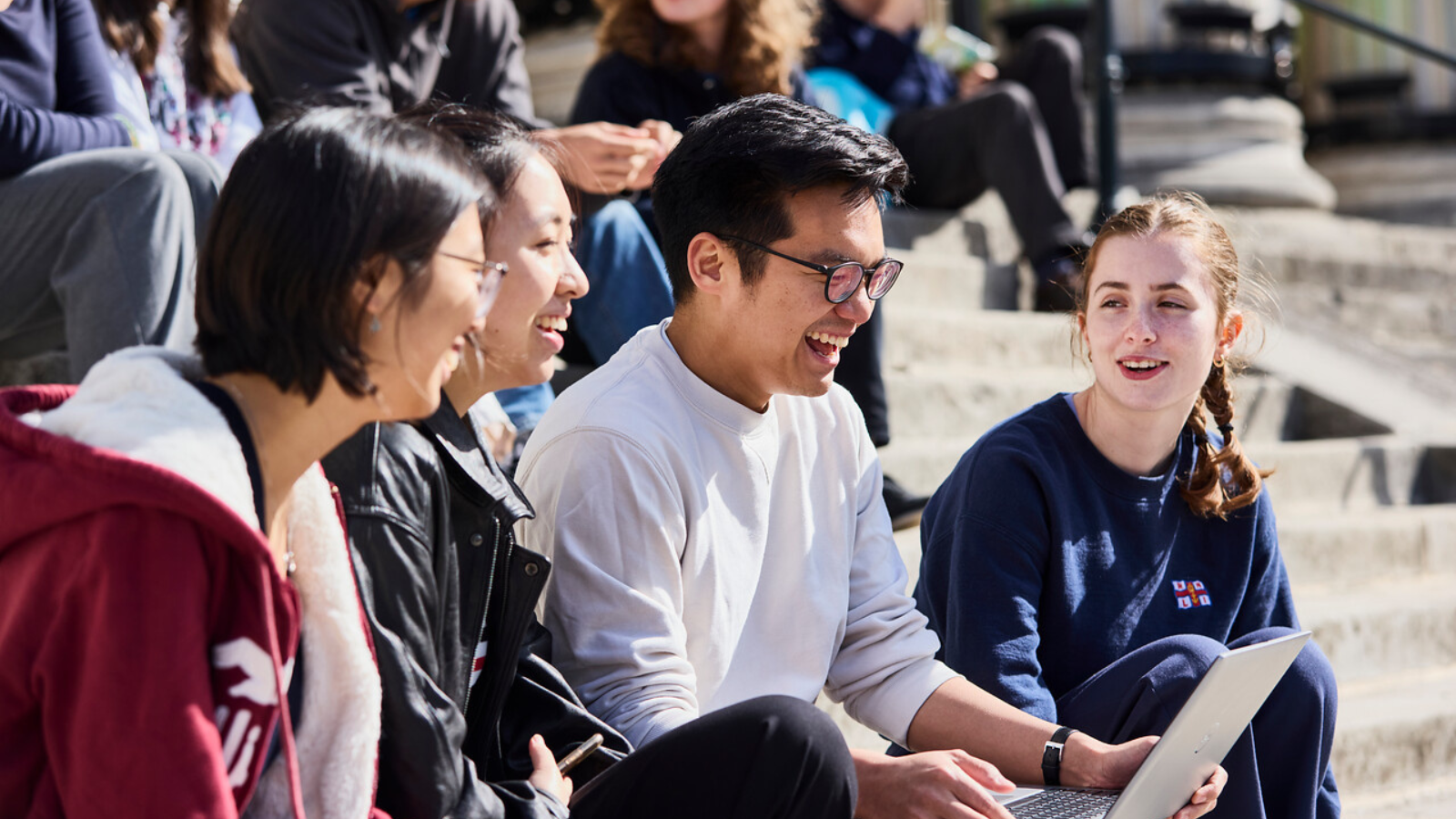 Students laughing together