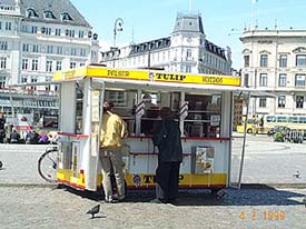 a stall where sausages and hot dogs are sold