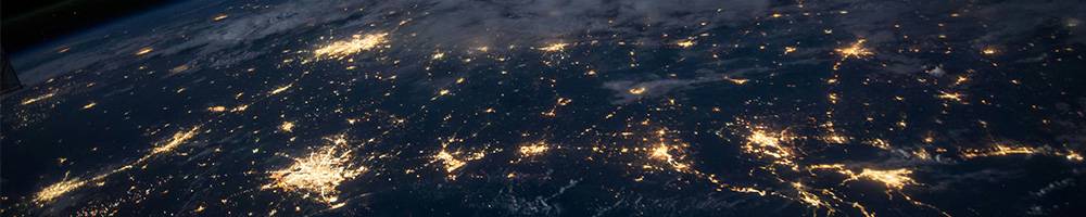 Planet earth's cities lighting up the sky from space