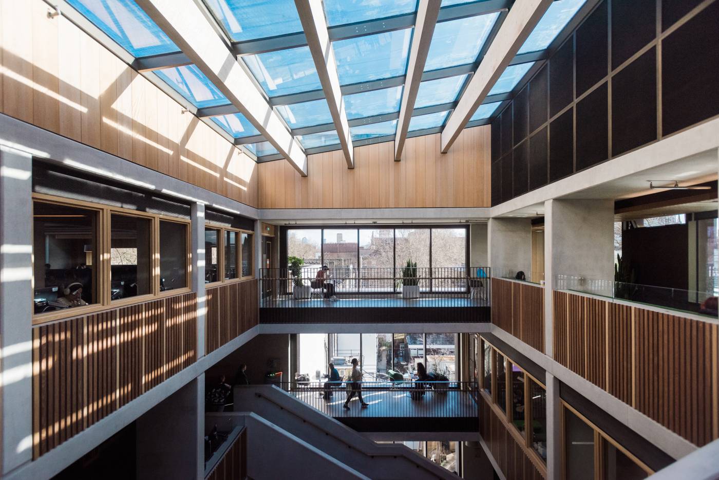 Inside the UCL Student centre, an example of sustainable building design