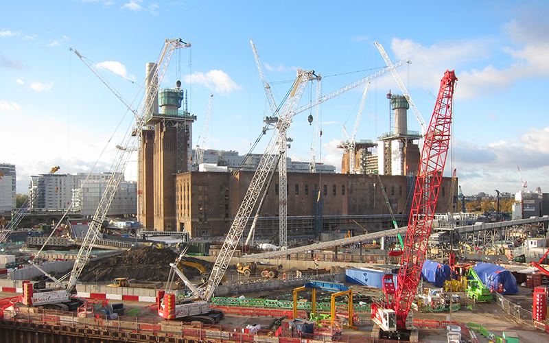 View of the Battersea Power Station site, in 2016