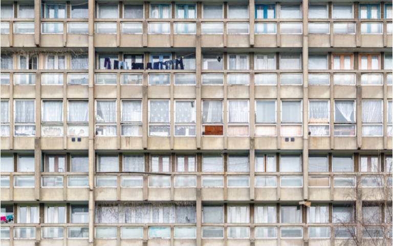 Dilapidated block of flats