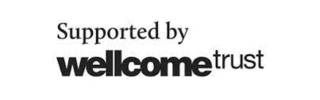 Welcome Trust logo, black text, why background 
