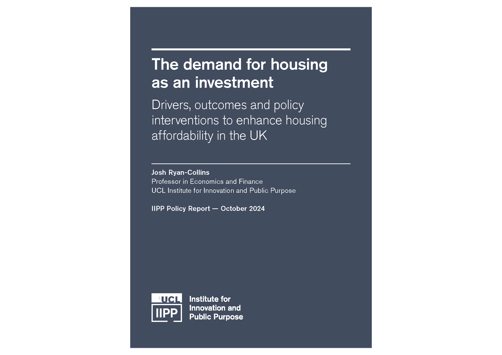 The demand for housing as an investment