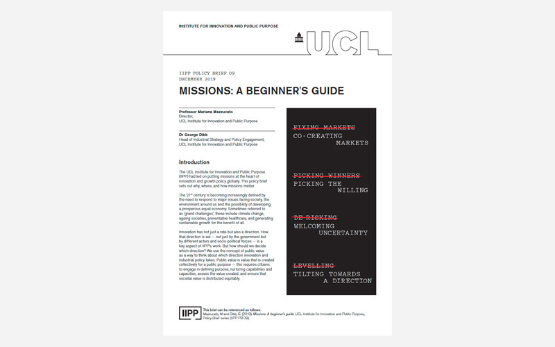 Missions A Beginner S Guide Ucl Institute For Innovation And Public Purpose Ucl University College London