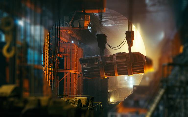 Image of steel being used in industry