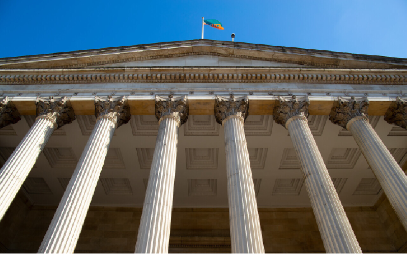 Grand building with columns