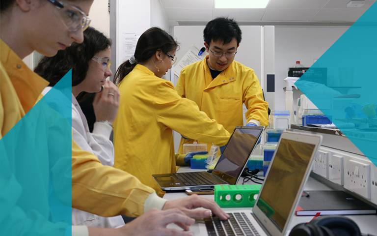 Biochemical Engineering iGEM students in laboratory