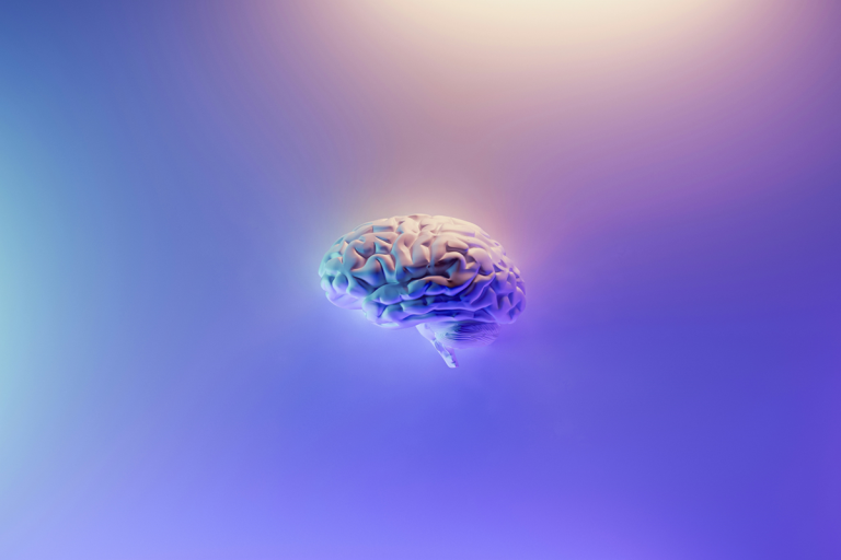 Image of a brain on a coloured background