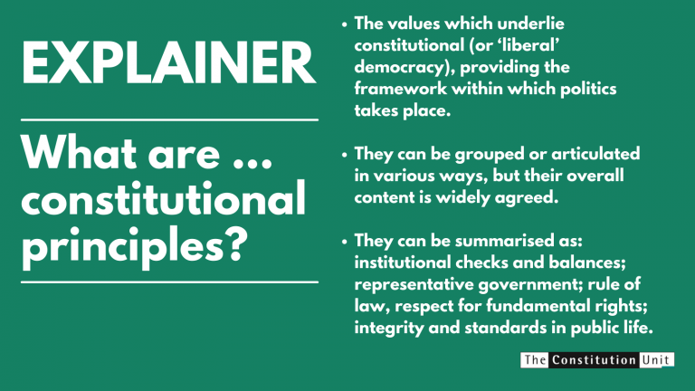 What Are Constitutional Principles The Constitution Unit Ucl University College London 