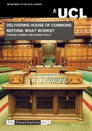 The front cover of 'Delivering House of Commons Reform: What Works?'