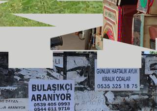 collage of signs showing information and contact details in Turkish