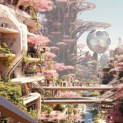 A futuristic city scape