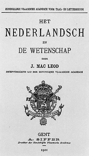 Titelpagina van 'Het Nederlandsch en de wetenschap'