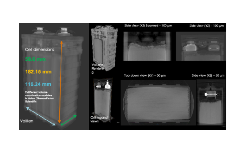 Xray scan of LFP prismatic cell