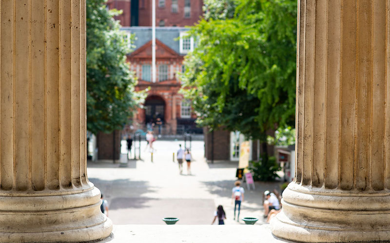 Students walking across the UCL Campus