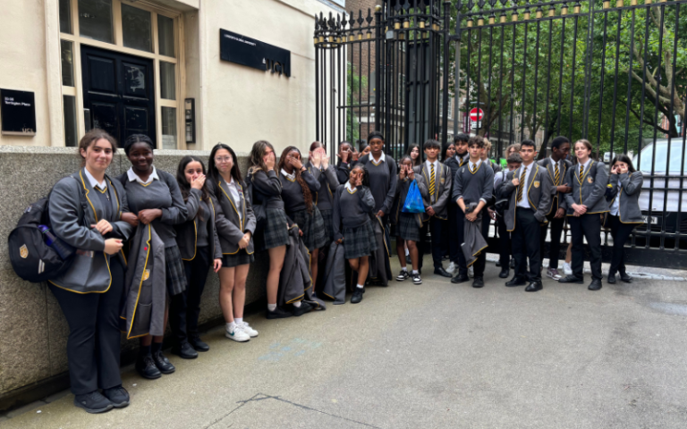 Image of a group of year 10 students from Harris Academy Wimbledon 