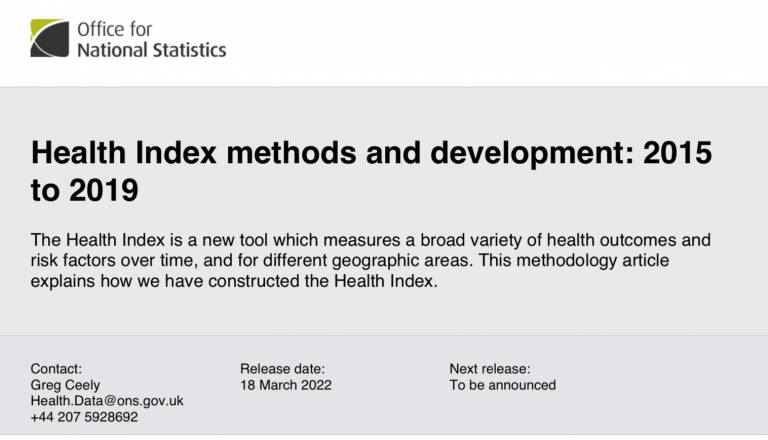 image of ONS health index website 