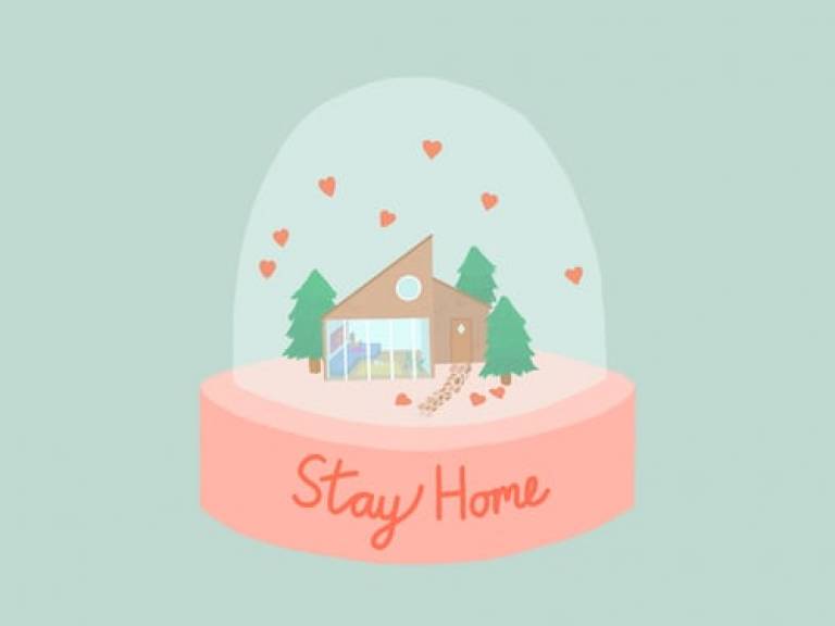 Stay home message