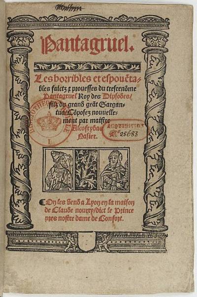 Title-page of a c. 1532 edition of Pantagruel