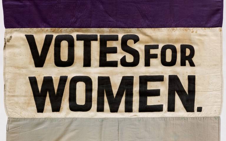 Suffragette Banner (Unsplash / Birmingham Museums Trust)