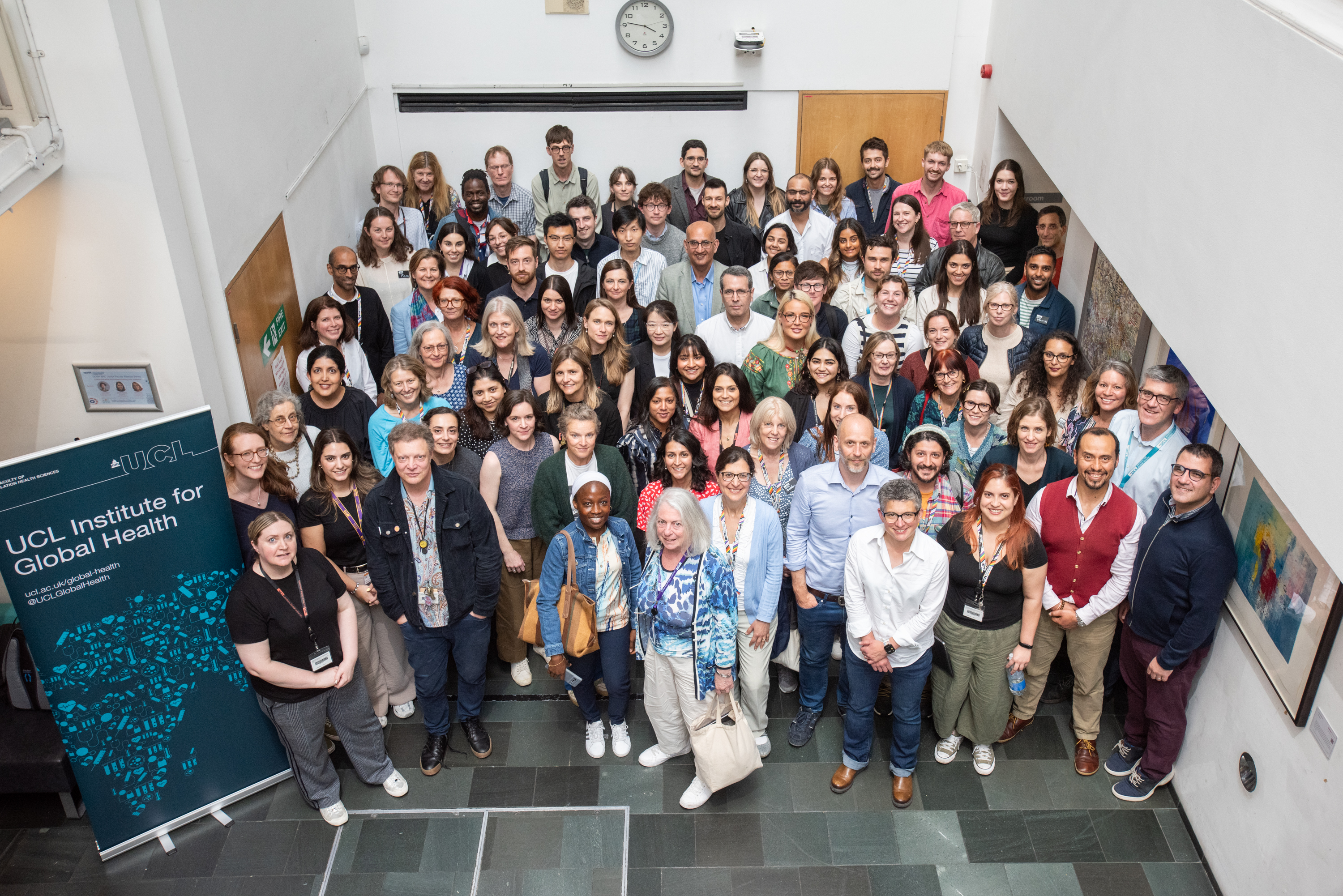 All Institute staff looking up at the camera