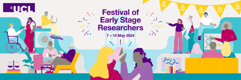 Two people giving a high-five with festival of early stage researchers promotion logo