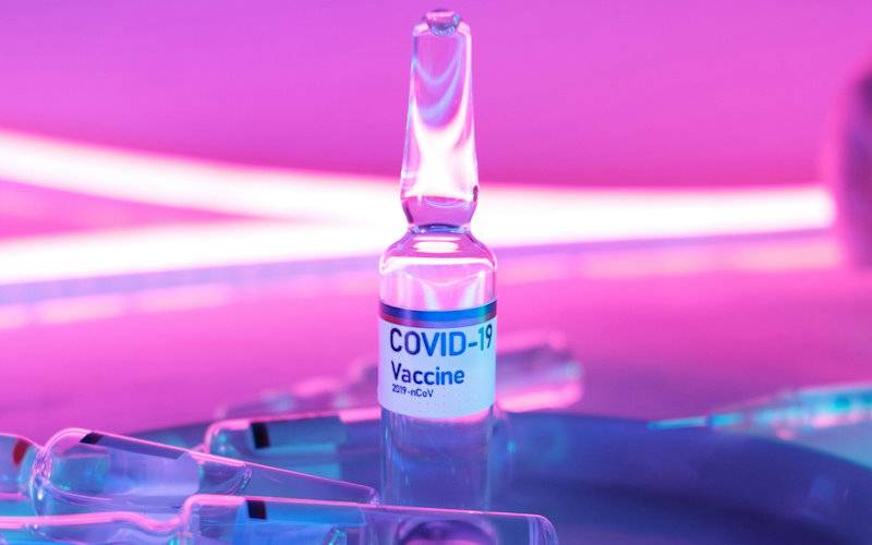 Small dial of Covid-19 vaccine