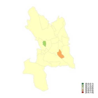 Probability that the sSMR for Men is higher than 100