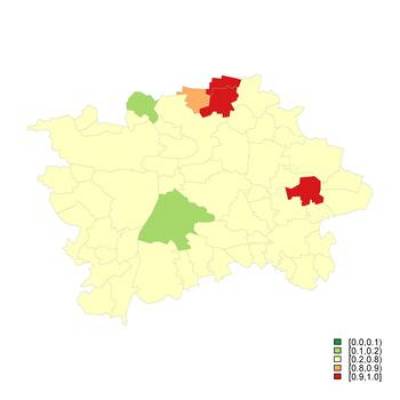 Probability that the sSMR for Men is higher than 100