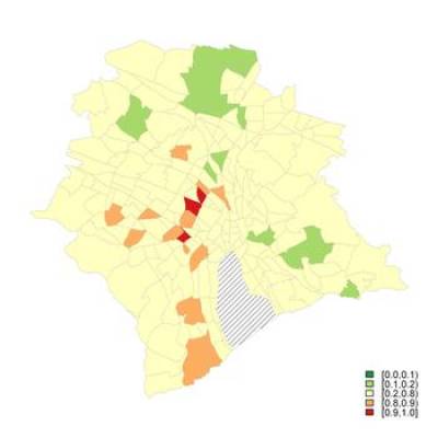 Probability that the sSMR for Men is higher than 100