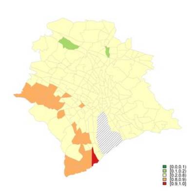 Probability that the sSMR for Men is higher than 100