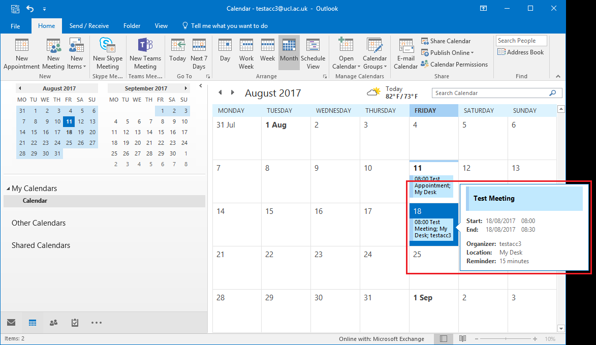 Create A Meeting In Outlook 2016 For Windows Information Services Division UCL University 