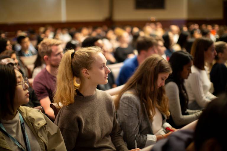 Students at the UCL Laws LLM induction talks in September 2019