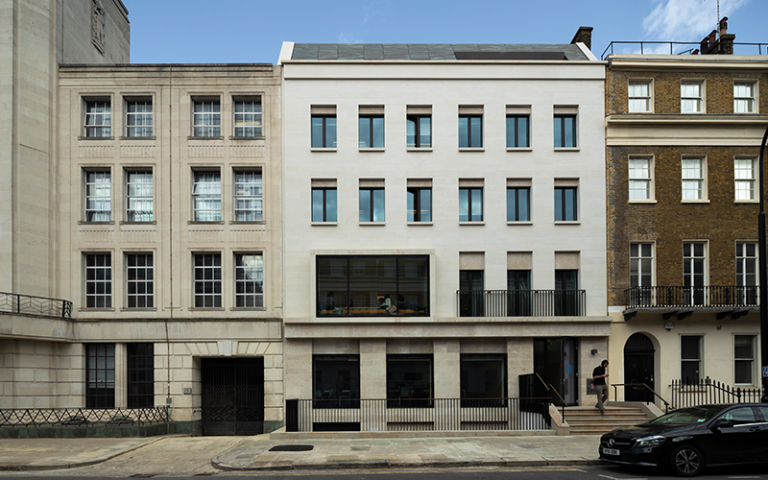 A photo of Bentham House building from street level