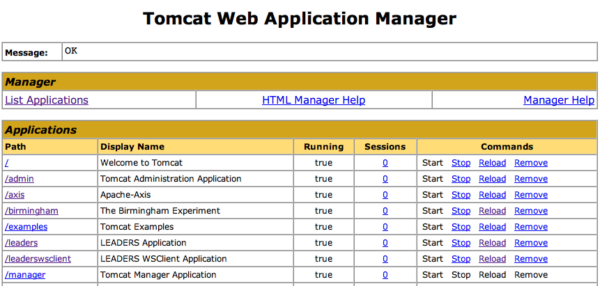 Tomcat Web Server Administration Tool
