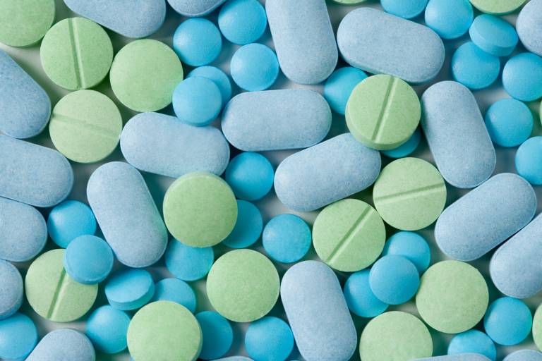 Blue and green tablets