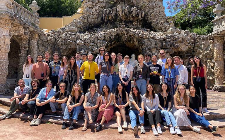 Group of students standing in sunshine