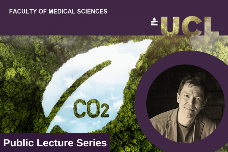 Poster of the UCL Medical Sciences Public Lecture Series, featuring Professor Hugh Montogomery