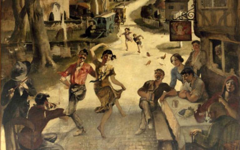 Artwork 'Rustic Scene: Villagers Dancing' by Rex Whistler