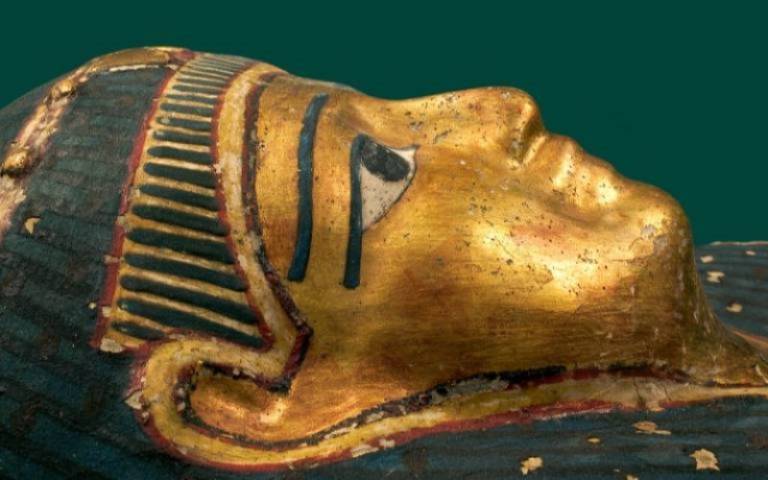 A gilded mummy mask in the Petrie Museum