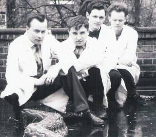 Grant Museum staff with the assumed anaconda snake