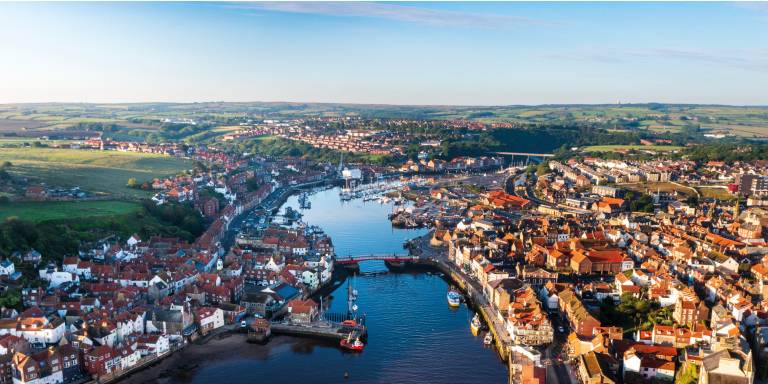 An ariel shot of Whitby