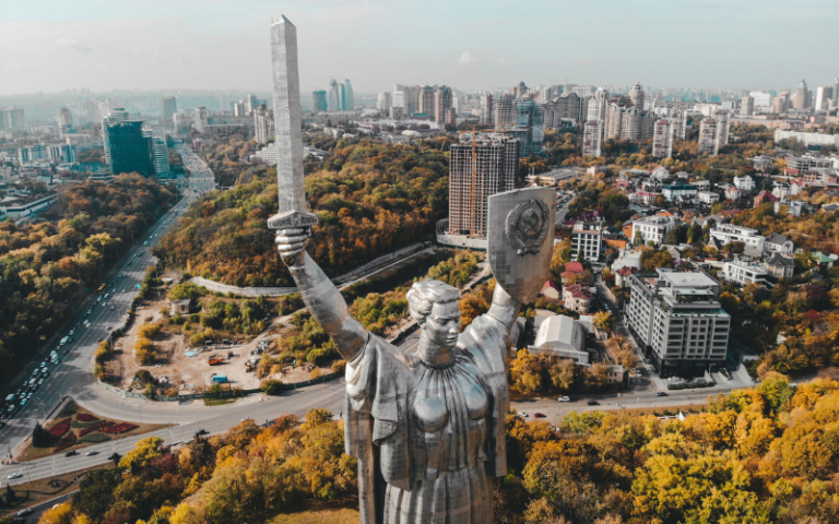 Mother Ukraine monument above Kyiv