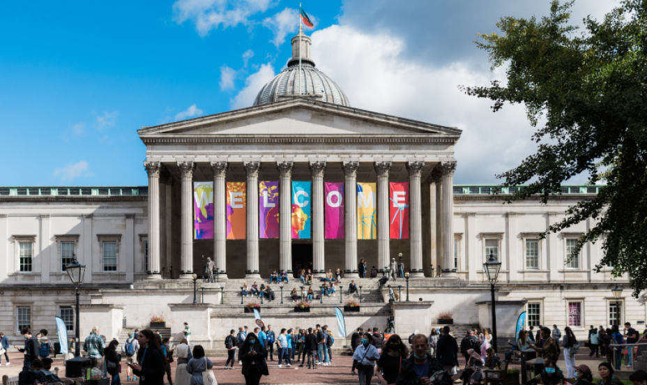 UCL portico building.