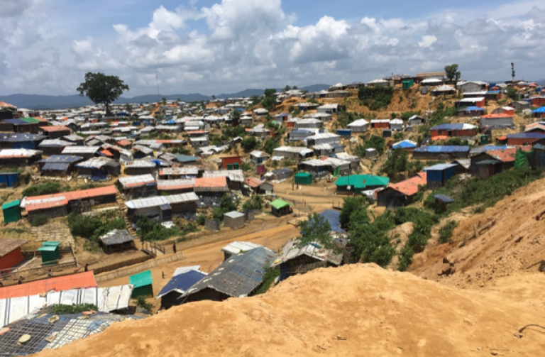 Kutupalong refugee camp for Rohingya in Bangladesh forcefully displaced with extreme violence by the Myanmar military from Myanmar.