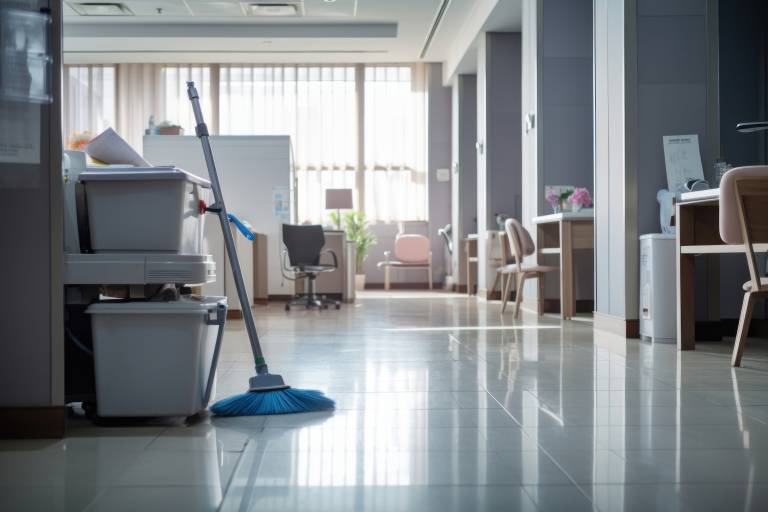 Cleaning transparent floor