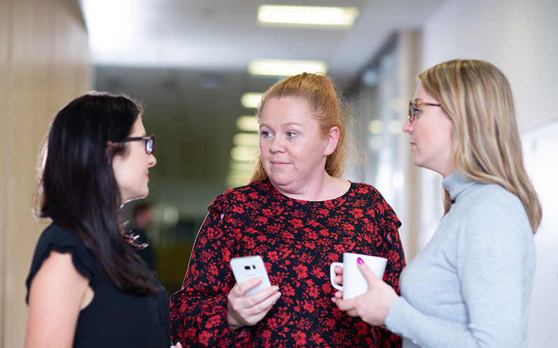 Photo of staff talking