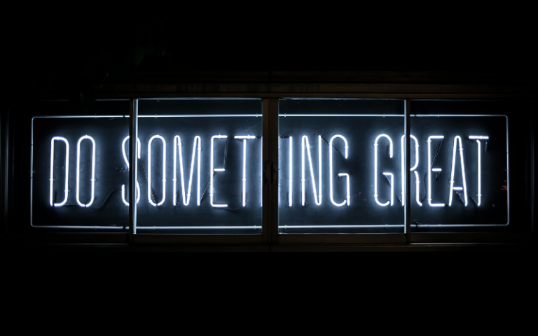 'Do something great' neon sign