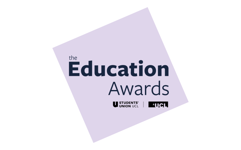 Logo of education awards with UCL and SU logos